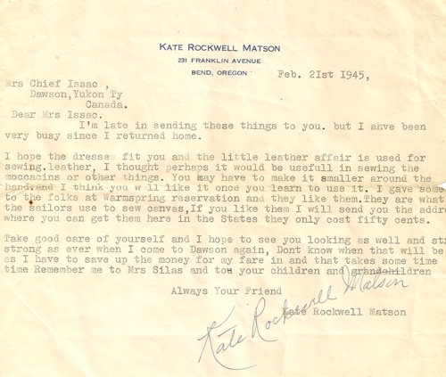 Klondike Kate's Letter